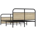Miniatyrbilde 6 av 8: vidaXL Sengeramme i metall uten madrass sonoma eik 140x190 cm