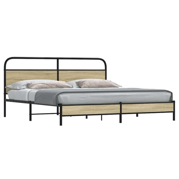vidaXL sengeramme uden madras 183x213 cm metal sonoma-eg