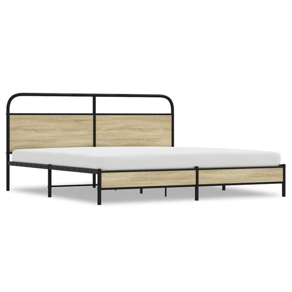 vidaXL sengeramme uden madras 183x213 cm metal sonoma-eg