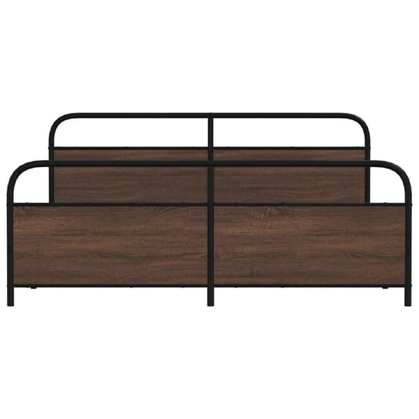 vidaXL Sengeramme i metall uten madrass brun eik 200x200 cm