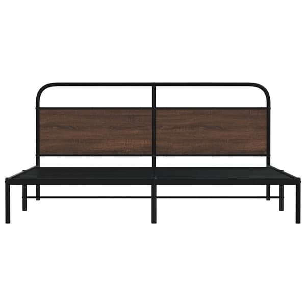 vidaXL Metallinen sängynrunko ruskea tammi 183x213 cm