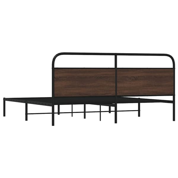 vidaXL Metallinen sängynrunko ruskea tammi 183x213 cm