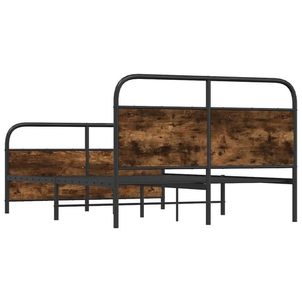 vidaXL Metallinen sängynrunko ilman patjaa savutammi 140x200 cm