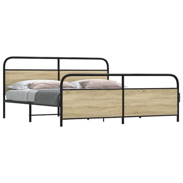 vidaXL sengeramme uden madras 180x200 cm metal sonoma-eg