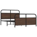 Miniatyrbilde 3 av 9: vidaXL Sengeramme i metall uten madrass brun eik 140x200 cm