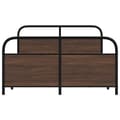 Miniatyrbilde 5 av 9: vidaXL Sengeramme i metall uten madrass brun eik 140x200 cm