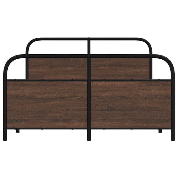 vidaXL Sengeramme i metall uten madrass brun eik 140x200 cm