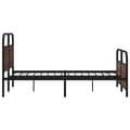 Miniatyrbilde 6 av 9: vidaXL Sengeramme i metall uten madrass brun eik 140x200 cm