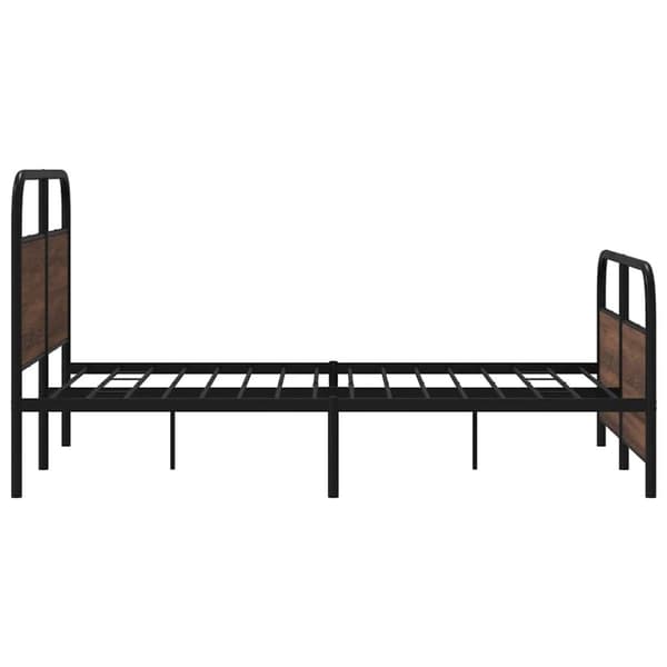 vidaXL Sengeramme i metall uten madrass brun eik 140x200 cm