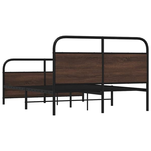 vidaXL Sengeramme i metall uten madrass brun eik 140x200 cm