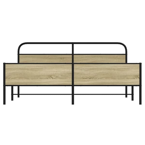 vidaXL Sengeramme i metall uten madrass sonoma eik 193x203 cm