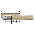 Miniatyrbilde 2 av 10: vidaXL Sengeramme i metall uten madrass sonoma eik 193x203 cm