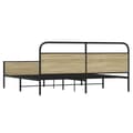 Miniatyrbillede 8 af 10: vidaXL sengeramme uden madras 200x200 cm metal sonoma-eg