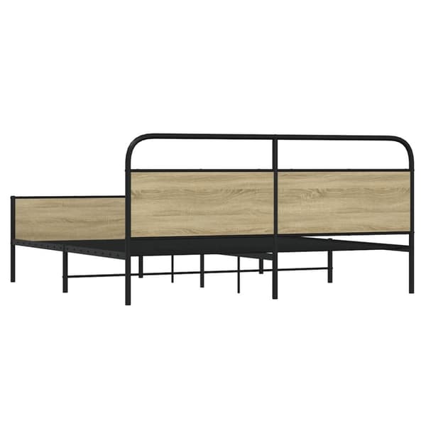 vidaXL sengeramme uden madras 200x200 cm metal sonoma-eg