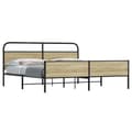 Miniatyrbillede 2 af 10: vidaXL sengeramme uden madras 200x200 cm metal sonoma-eg