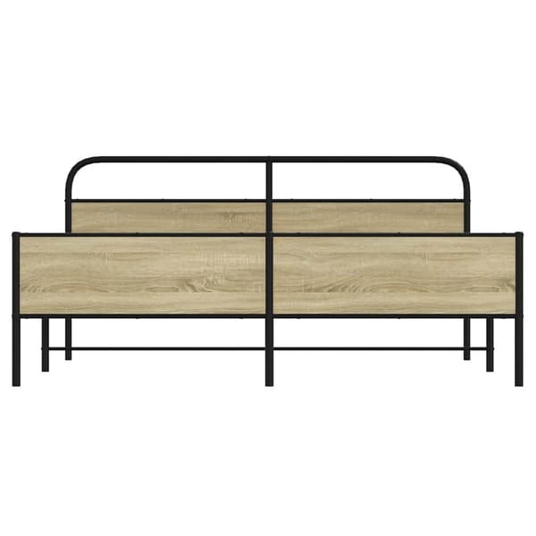 vidaXL Sengeramme i metall uten madrass sonoma eik 183x213 cm
