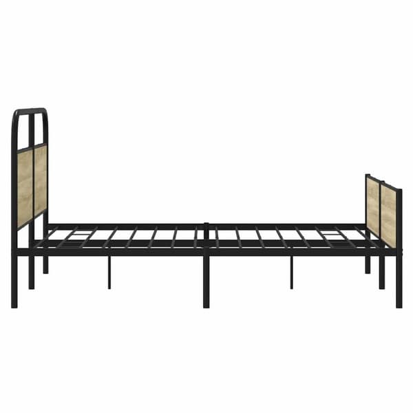 vidaXL Sängram utan madrass metall sonoma-ek 160x200 cm