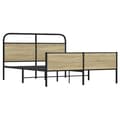 Miniatyrbilde 3 av 9: vidaXL Sengeramme i metall uten madrass sonoma eik 150x200 cm