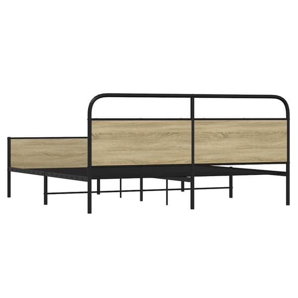 vidaXL Metallinen sängynrunko ilman patjaa Sonoma-tammi 180x200 cm