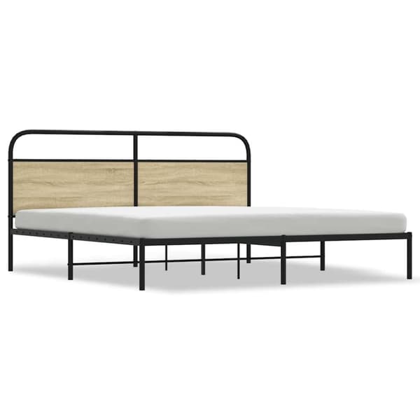 vidaXL Metallinen sängynrunko ilman patjaa Sonoma-tammi 180x200 cm
