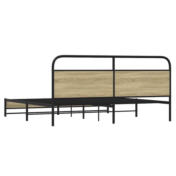 vidaXL sengeramme uden madras 180x200 cm metal sonoma-eg