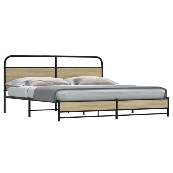vidaXL sengeramme uden madras 180x200 cm metal sonoma-eg