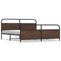 Miniatyrbilde 2 av 9: vidaXL Sengeramme i metall uten madrass brun eik 193x203 cm