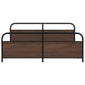 Miniatyrbilde 5 av 9: vidaXL Sengeramme i metall uten madrass brun eik 193x203 cm