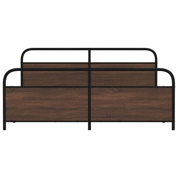 vidaXL Sengeramme i metall uten madrass brun eik 193x203 cm
