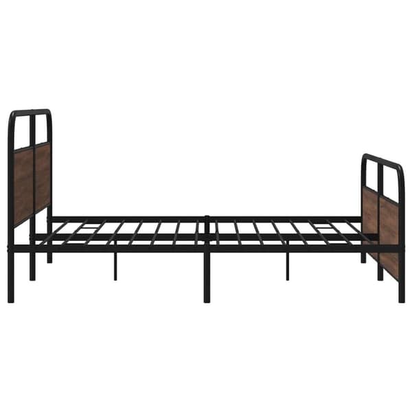 vidaXL Sengeramme i metall uten madrass brun eik 193x203 cm