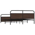 Miniatyrbilde 7 av 9: vidaXL Sengeramme i metall uten madrass brun eik 193x203 cm