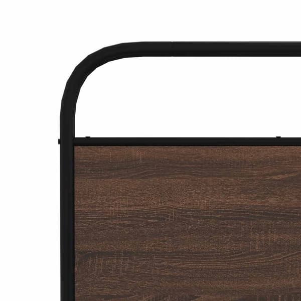vidaXL Sengeramme i metall uten madrass brun eik 193x203 cm