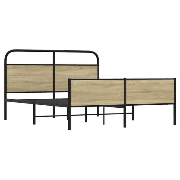 vidaXL sengeramme uden madras 150x200 cm metal sonoma-eg