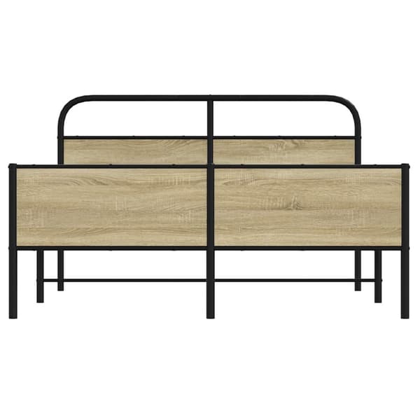 vidaXL sengeramme uden madras 150x200 cm metal sonoma-eg