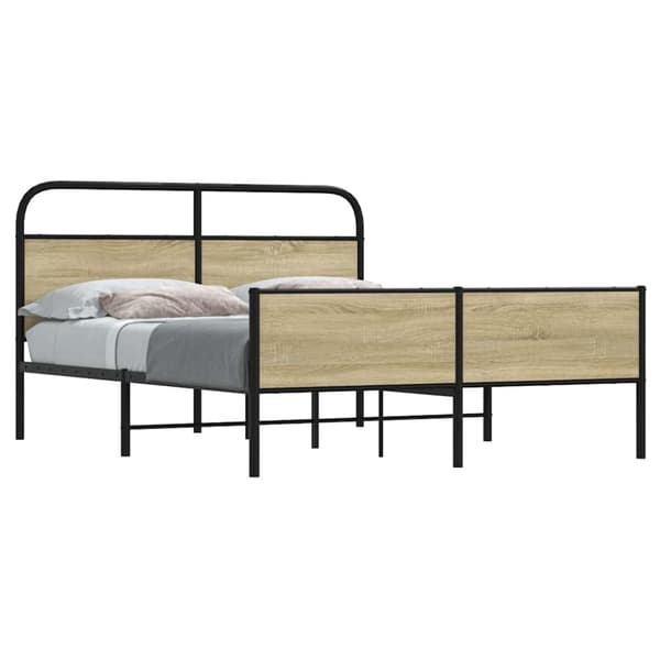 vidaXL sengeramme uden madras 150x200 cm metal sonoma-eg