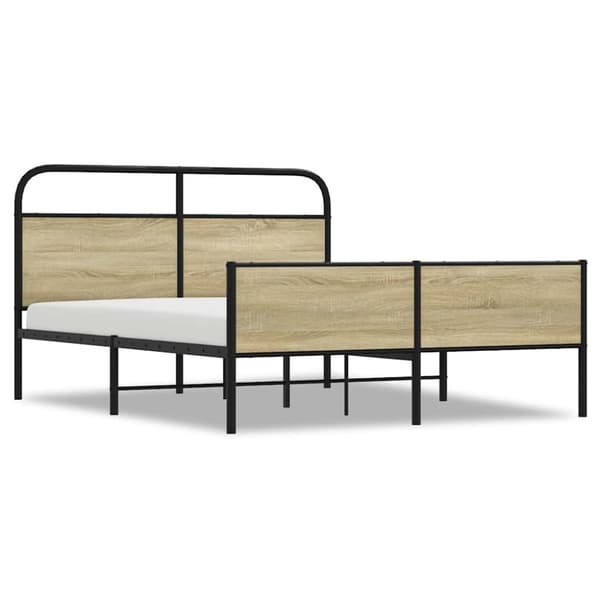 vidaXL sengeramme uden madras 150x200 cm metal sonoma-eg