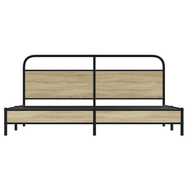 vidaXL Sengeramme i metall uten madrass sonoma eik 200x200 cm
