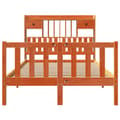 Miniatyrbilde 5 av 11: vidaXL Seng med bokhylle uten madrass voksbrun 120x190 cm heltre furu