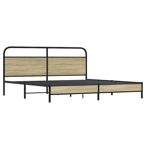 vidaXL sengeramme uden madras 193x203 cm metal sonoma-eg