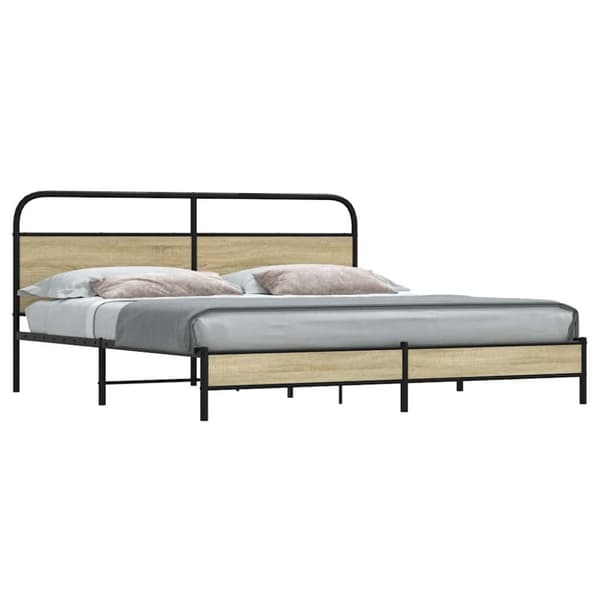 vidaXL sengeramme uden madras 193x203 cm metal sonoma-eg