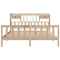 Miniatyrbilde 5 av 11: vidaXL Seng med bokhylle uten madrass 200x200 cm heltre furu