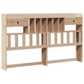 Miniatyrbilde 7 av 11: vidaXL Seng med bokhylle uten madrass 200x200 cm heltre furu