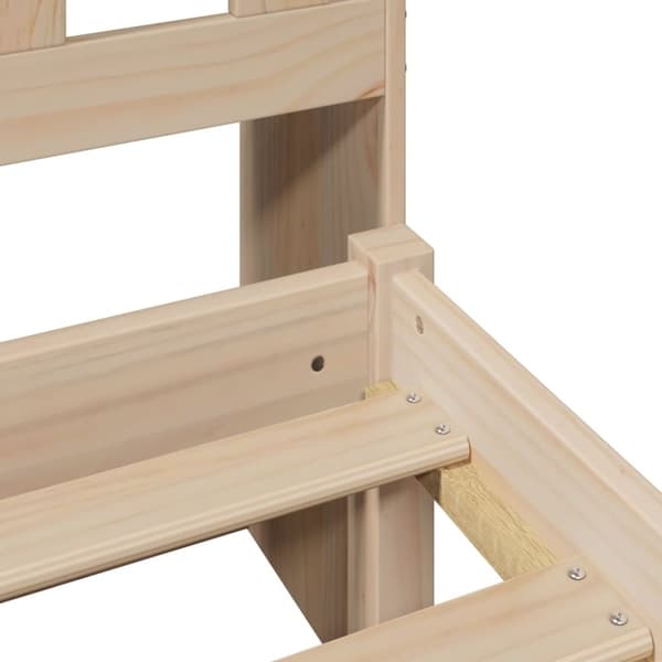 vidaXL Seng med bokhylle uten madrass 200x200 cm heltre furu
