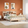 Miniatyrbilde 2 av 11: vidaXL Seng med bokhylle uten madrass 200x200 cm heltre furu