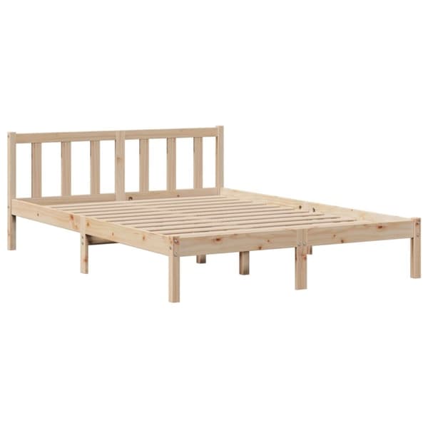 vidaXL Sänky kirjahyllyllä ilman patjaa 150x200 cm täysi mänty
