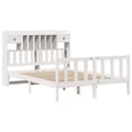 Miniatyrbilde 4 av 11: vidaXL Seng med bokhylle uten madrass hvit 140x190 cm heltre furu