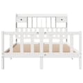 Miniatyrbilde 5 av 11: vidaXL Seng med bokhylle uten madrass hvit 140x190 cm heltre furu