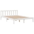 Miniatyrbilde 6 av 11: vidaXL Seng med bokhylle uten madrass hvit 140x190 cm heltre furu