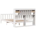 Miniatyrbilde 9 av 11: vidaXL Seng med bokhylle uten madrass hvit 140x190 cm heltre furu