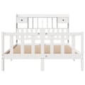 Miniatyrbilde 5 av 11: vidaXL Seng med bokhylle uten madrass hvit 140x200 cm heltre furu